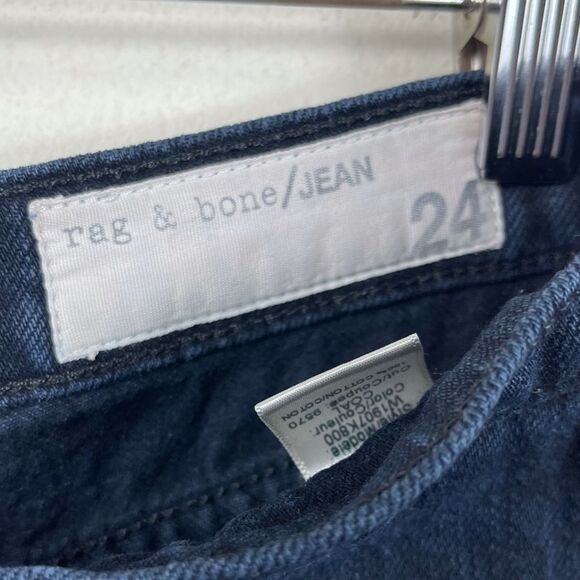 Rag & Bone Cut Off Denim Jean Mini Short in Coal Dark Blue Black 24 Y2K Boho - Picture 5 of 10